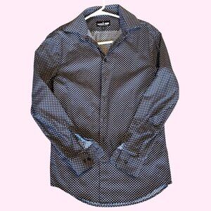 Express 1MX Men's Black Men's Button Down Shirt Slim